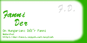 fanni der business card